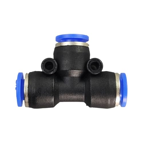 10 Stück Rohraußendurchmesser 1/4 Zoll T-Stück Typ Kunststoff 3-Loch-Rohr RO-Anschluss mit Push-to-Connect-Nebeldüse T-Form Schnellverschraubungen(10 pcs blue) von VAMOARPOL