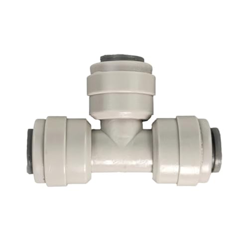 10 Stück Rohraußendurchmesser 1/4 Zoll T-Stück Typ Kunststoff 3-Loch-Rohr RO-Anschluss mit Push-to-Connect-Nebeldüse T-Form Schnellverschraubungen(10 pcs gray) von VAMOARPOL