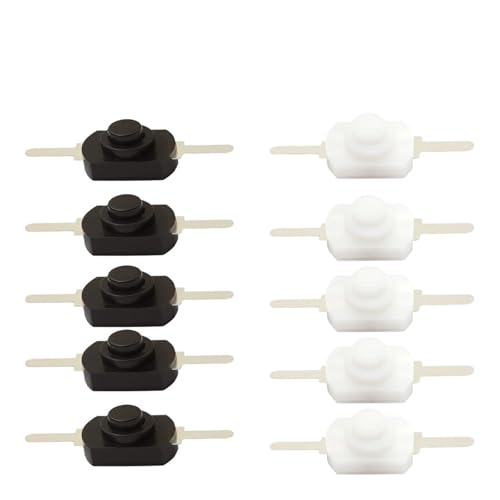 10 Teile/los 12 * 8MM DC 30V 1A On Off Mini Push Button Switch for Taschenlampe 1208YD Selbst locking(5-Black-5-White) von VAMOARPOL