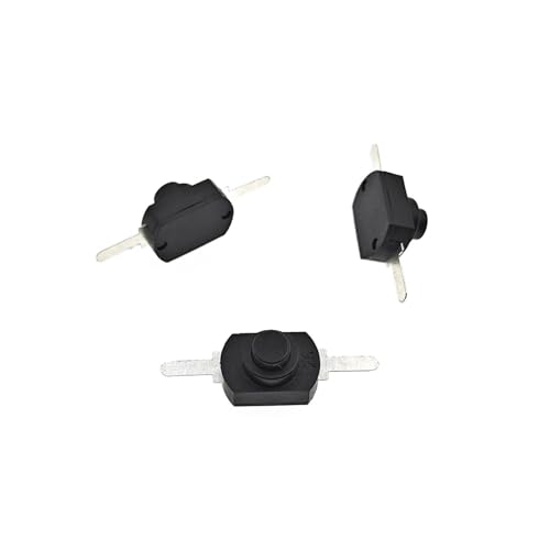 10 Teile/los Taschenlampe schalter 12 * 8MM Mini Push Button Switch On Off 1208YD Selbst Locking for Elektrische Taschenlampe DC 30V 1A Schwarz Weiß(Black) von VAMOARPOL