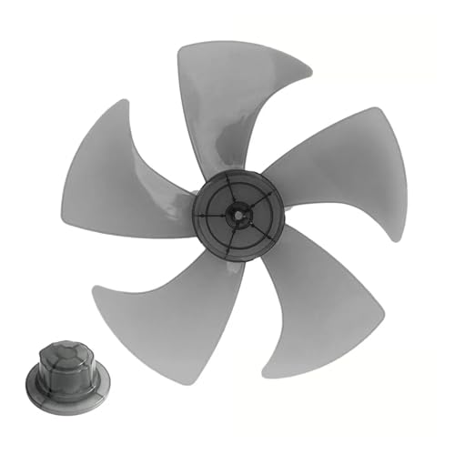 1pc 14 Zoll Fan Blade Haushaltsklinge Fünf Blätter mit Mutterabdeckung for Standventilatorzubehör(Transparent Black) von VAMOARPOL