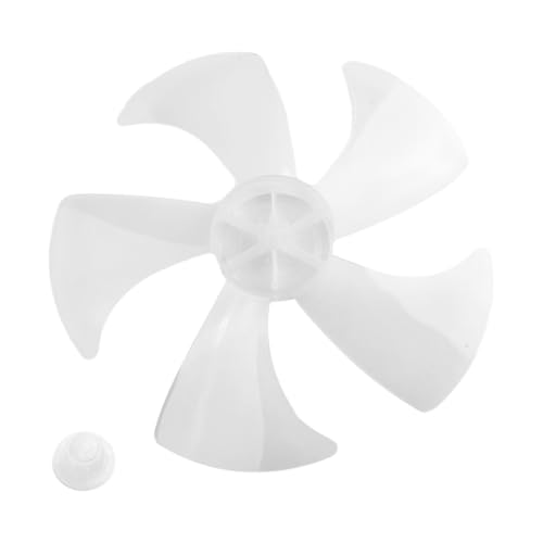 1pc 14 Zoll Fan Blade Haushaltsklinge Fünf Blätter mit Mutterabdeckung for Standventilatorzubehör(Transparent White) von VAMOARPOL