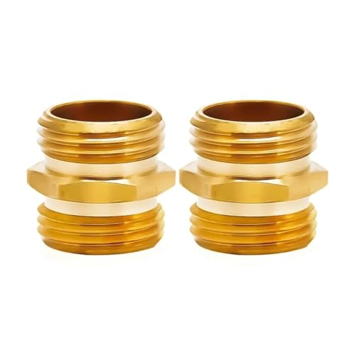 2 Stück 3/4 Zoll Gartenschlauchadapter aus massivem Messing, Doppelstecker, Schnell- oder Hochleistungs-Stecker-auf-Stecker-Schlauchanschlussadapter von VAMOARPOL