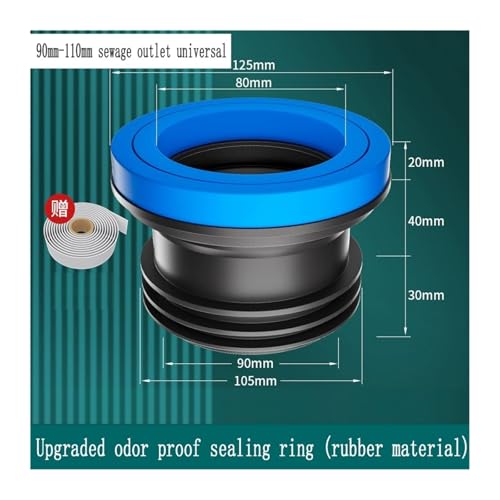 VAMOARPOL Toilettenflansch-Dichtungsring, geruchsdichte, verdickte Unterlegscheibe, erweitertes universelles Anti-Leck-Toiletten-Komplettset(Six Generation 02) von VAMOARPOL