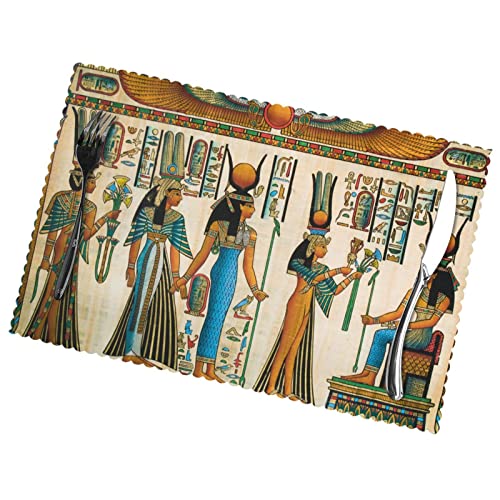 Tischsets "Women in Altes Ägypten", hitzebeständig, waschbar und wiederverwendbar, für den Innen- und Außenbereich, 30 x 45 cm, 6 Stück von VANANI