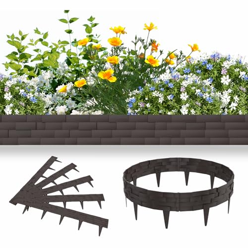 VANCHEMO 5m Rasenkante Kunststoff, Gartenpalisade Beeteinfassung, Beetumrandung Steinbricksimulationsstil, UV-beständig Beetzaun, Mähkante Beetbegrenzung, 5 Module, Braun VANCHEMO 5m Rasenkante Kunststoff, Gartenpalisade Beeteinfassung, Beetumrandung Steinbricksimulationsstil, UV-beständig Beetzaun, Mähkante Beetbegrenzung, 5 Module, Braun von VANCHEMO