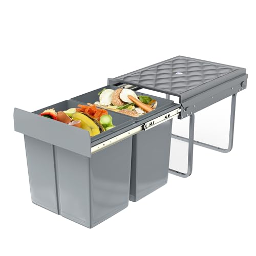 VANCHEMO Einbaumülleimer 2x15 L, Mülltrennsystem Ausziehbar Mülleimer Küche 2-Fächer Mehrfachbehälter Abfallsammler Schrankmülleimer Geruchsdicht Komfortabler Zugang für Küche 48x34x35cm VANCHEMO Einbaumülleimer 2x15 L, Mülltrennsystem Ausziehbar Mülleimer Küche 2-Fächer Mehrfachbehälter Abfallsammler Schrankmülleimer Geruchsdicht Komfortabler Zugang für Küche 48x34x35cm von VANCHEMO