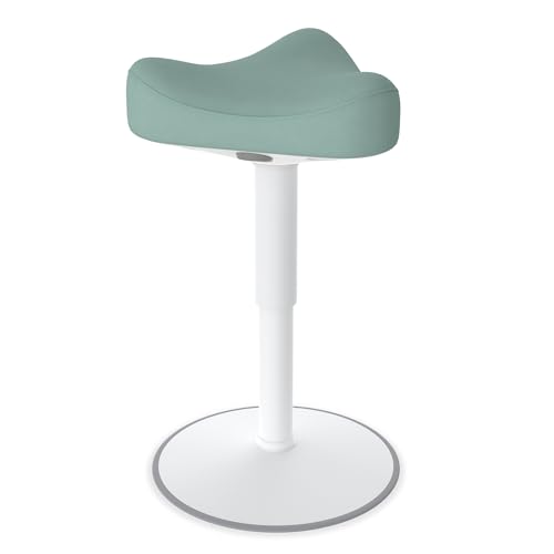 VANCHEMO Ergonomischer Hocker 360° Neigbar Sitzhocker Wackelhocker Bürohocker 47-65 cm Höhenverstellbar Stehsitz Schreibtischhocker mit Schwingeffekt Arbeitshocker (Dreiecke, Grün) von VANCHEMO