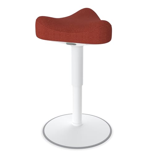 VANCHEMO Ergonomischer Hocker 360° Neigbar Sitzhocker Wackelhocker Bürohocker 47-65 cm Höhenverstellbar Stehsitz Schreibtischhocker mit Schwingeffekt Arbeitshocker (Dreiecke, Orange) von VANCHEMO
