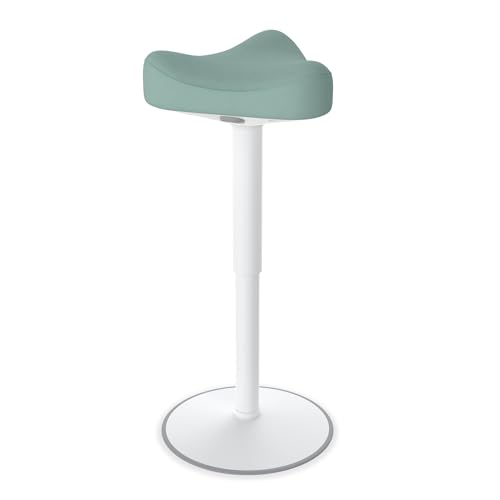 VANCHEMO Ergonomischer Hocker 360° Neigbar Sitzhocker Wackelhocker Bürohocker 57-82 cm Höhenverstellbar Stehsitz Schreibtischhocker mit Schwingeffekt Arbeitshocker (Dreiecke, Grün) von VANCHEMO