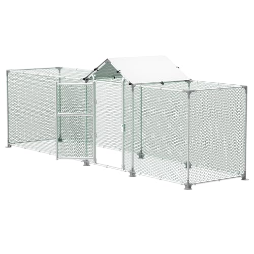 VANCHEMO Freilaufgehege Hühnerstall 4x1x1.5m Verzinkter Stahl Hühnerhaus Hühnergehege mit Sonnenschutzdach und Tür, Geflügelstall für Kleintiere und Haustierkäfig, Robuste Ställe & Käfige VANCHEMO Freilaufgehege Hühnerstall 4x1x1.5m Verzinkter Stahl Hühnerhaus Hühnergehege mit Sonnenschutzdach und Tür, Geflügelstall für Kleintiere und Haustierkäfig, Robuste Ställe & Käfige von VANCHEMO