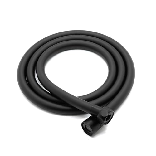 Vancoco PVC Duschschlauch 1.5m G1/2 Anschluss Schwarz mit Filter Edelstahl Netz doppeltem Verdrehschutz, Knick- und Reißfest von VANCOCO