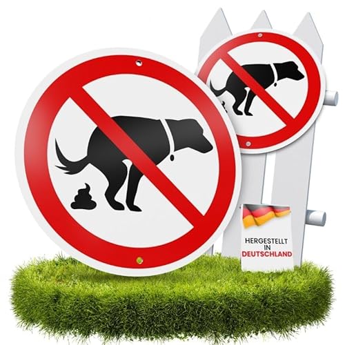 VANEJA Premium 2er-Set, Schild hier kein Hundeklo, Extra Robust 4 mm Ø 24 cm Made in Germany PE-Kern und Aluschicht UV-beständig für innen und außen für Wand- u. Holzmontage von VANEJA