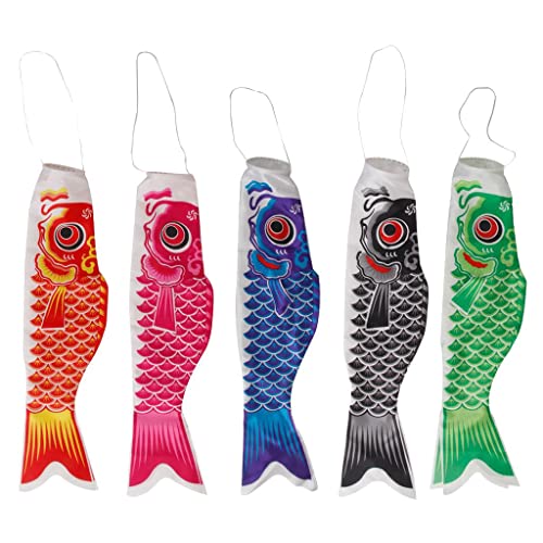 VANKOA 5X Japanischer Karpfen Windsack Streamer Fisch Flagge Kite Koi Nobori Koinobori 70 cm VANKOA 5X Japanischer Karpfen Windsack Streamer Fisch Flagge Kite Koi Nobori Koinobori 70 cm von VANKOA