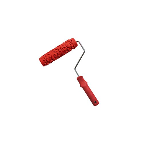 VANKOA 7 Zolll Empaistic Blumen Muster Farbroller Strukturwalze Strukturrolle Malerwalze Reliefwalze Effektwalze mit Griff - # 1 von VANKOA