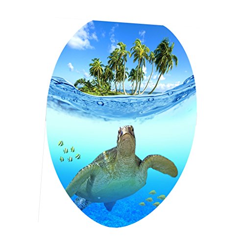 VANKOA WC-Deckel Aufkleber Toilettenaufkleber lustiger Sticker für Klodeckel - Schildkröte von VANKOA