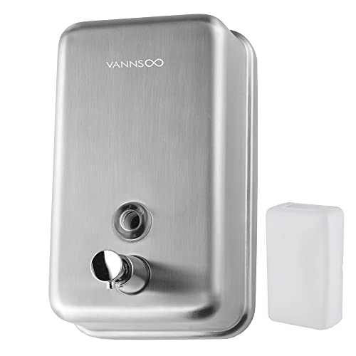VANNSOO Seifenspender aus Edelstahl, zur Wandmontage, 1,0 l – hochwertiges Design mit korrosionsbeständigem Futter (vertikal) von VANNSOO
