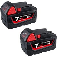 2x Für Milwaukee M18 Akku M18B9 18V XC 7AH Li-Ion 48-11-1860 48-11-1852 von PDSTATION