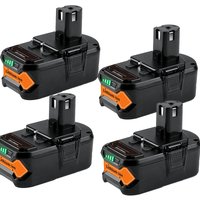 4 x 6.0 Ah 18 V Lithium Akku Ersatz für Ryobi One Plus Akku BPL1815 P104 P108 P102 P103 P105 P107 P109 P122 BPL-1815 BPL-1 BPL822 0 von PDSTATION