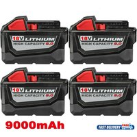 Pack von 4 18V Für Milwaukee M18 Akku M18B6 XC 9,0 Ah Li-Ion 48-11-1860 48-11-1852 von PDSTATION