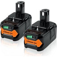 Pdstation - 2 x 6.0 Ah 18 v Lithium Akku Ersatz für Ryobi One Plus Akku BPL1815 P104 P108 P102 P103 P105 P107 P109 P122 BPL-1815 BPL-1 BPL822 0 von PDSTATION