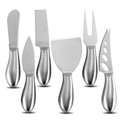 VANRA 6-teiliges Käsemesser-Set Mini-Edelstahl-Käsemesser mit Butterspatel und Gabel für Charcuterie-Bretter und Käseplatten von VANRA