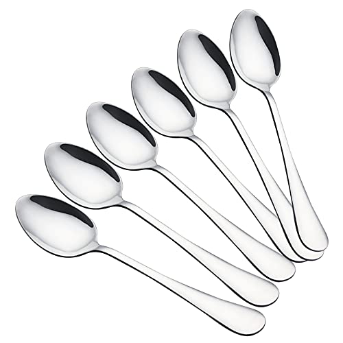 VANRA Tischlöffel Edelstahl Esslöffel Set von 6, 21cm Esslöffel für Erwachsene mit Spiegel poliert Finishsshu 丨Sicherheit der Spülmaschine von VANRA