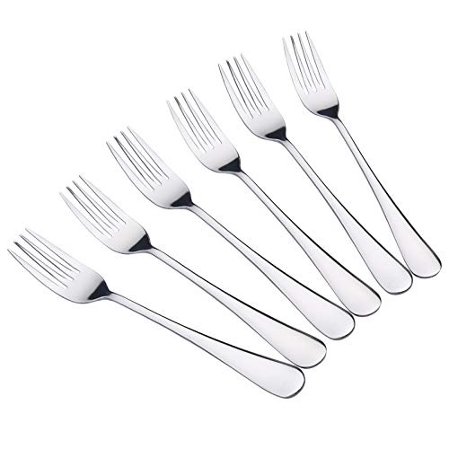 VANRA Edelstahl-Tischgabeln Set 6-teilig 20 cm Essgabel-Set Besteckgabeln, hochglanzpoliert und spülmaschinenfest für Restaurants/Haushalte/Kantinen (Silber) von VANRA