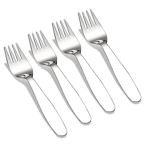 VANRA 4 PCS Kinder Gabeln Set 18/8 15cm Edelstahl Kinderbesteck Set Silber Besteck Geschirr Set für Haus Schule (4 Gabeln) von VANRA