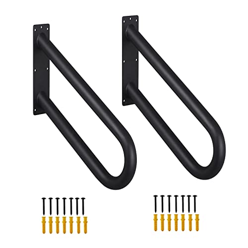 VANROUG 2 Stück Handläufe für Außentreppen, Wandmontage, Treppenhandläufe, strapazierfähig, U-Form, für Innen- und Außenbereich, Handgeländer für 1–3 Stufen Treppenhandläufe von VANROUG