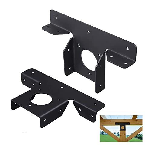 VANROUG 2Pcs Heavy Duty Pergola Halterungen 3-Wege-Eckhalterung für 4 x 4 Holz Post Halterung Pergola Gazebo Kit von VANROUG