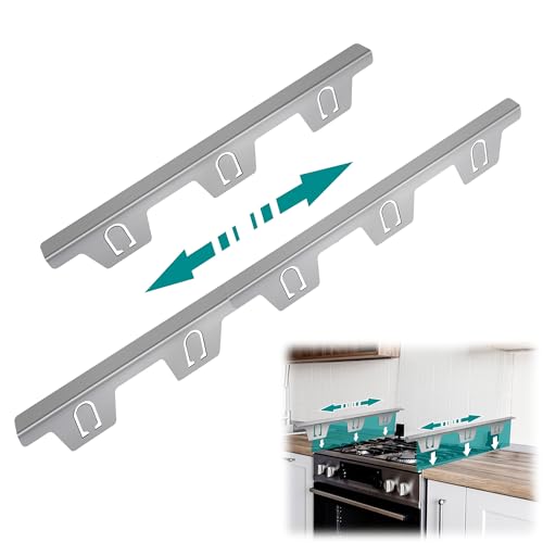 ‎VANROUG 4 Pcs Stainless Steel Stove Gap Covers,Kitchen Stove Counter Gap Cover, Stove Counter Gap Cover, Stove Gap Filler Retractable Length 14.3"/365mm to 28.7"/730mm (Silver) von VANROUG