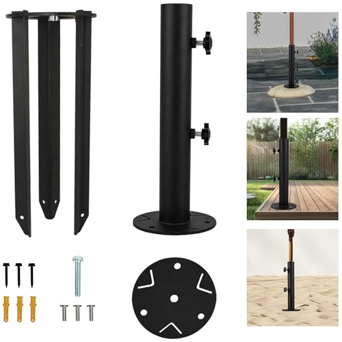 VANROUG Multifunctional Umbrella Holder Stainless Steel, Garden Parasol Stand Pipe, Parasol Sleeve Stands, Umbrella Baser Stand Pipe, Umbrella Baser Stand Pipe for Granite Plate, Marble Block von VANROUG