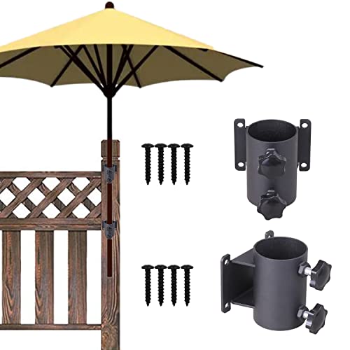 VANROUG Robuster Schirmhalter für Terrassenschirm, Schirmhalter, Halterung für Deckgeländer, Montage an Deck, Zäunen, Balkon oder Innenhof im Freien usw. (2) von VANROUG