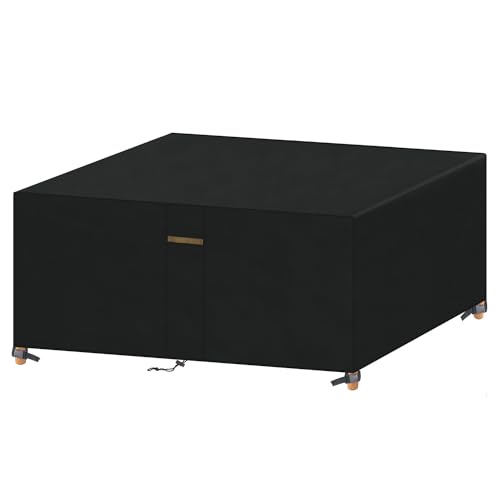 VANSHEIM Gartenmöbel Abdeckung Wasserdicht Schutzhülle Gartenmöbel Winterfest Loungemöbel Abdeckung Gartentisch Abdeckhaube Gartenmöbel Plane Für Terrassenmöbel Abdeckplane 250x185x100cm 420D Oxford von VANSHEIM