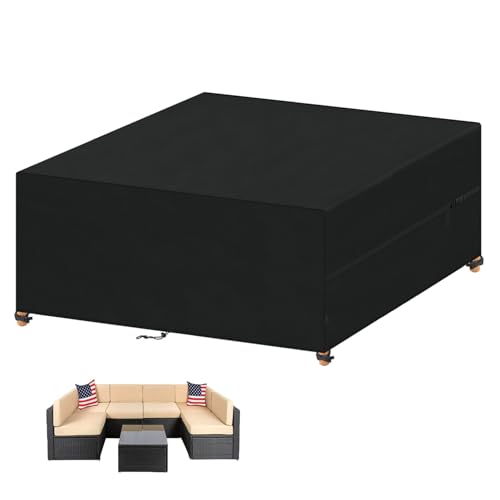 VANSHEIM Gartenmöbel Abdeckung Wasserdicht Schutzhülle Gartenmöbel Abdeckplane Gartenmöbel abdeckhauben hüllen 420D Oxford Gartentisch Abdeckung Für Gartenmöbel, Gartenlounge Abdeckhaube 250x200x80cm von VANSHEIM