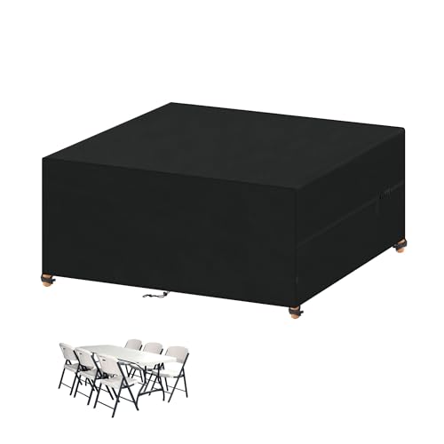VANSHEIM Abdeckung Gartenmöbel Wasserdicht 420D Oxford Schutzhülle Gartenmöbel Abdeckung für Gartentisch und Loungemöbel Abdeckung Wasserdicht Abdeckplane Gartenmöbel Abdeckhauben Hüllen 180x150x75cm von VANSHEIM