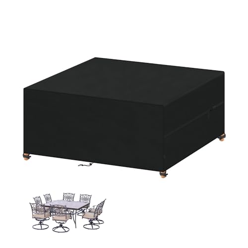 VANSHEIM Abdeckung Gartenmöbel Wasserdicht 420D Oxford Schutzhülle Gartenmöbel Abdeckung für Gartentisch und Loungemöbel Abdeckung Wasserdicht Abdeckplane Gartenmöbel Abdeckhauben Hüllen 150x130x90cm von VANSHEIM