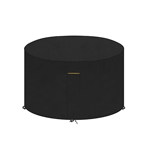VANSHEIM Abdeckung für Gartenmöbel Rund Abdeckung Gartentisch Abdeckung Wasserdicht Gartenabdeckung Schwerlast Atmungsaktiv Oxford Polyester Abdeckhaube für Tisch und Stühle Ø90x71cm von VANSHEIM