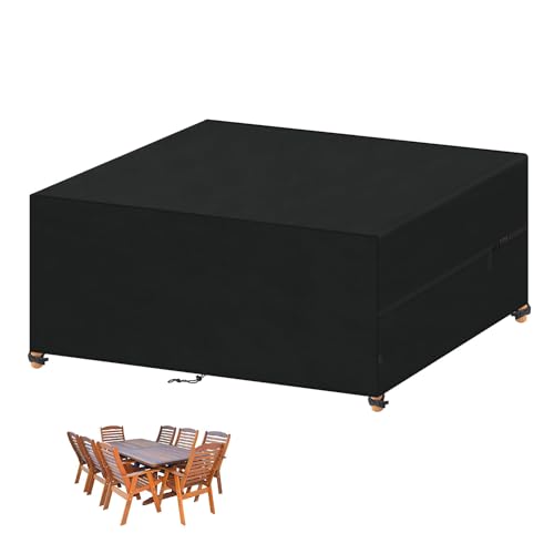 VANSHEIM Abdeckung Gartenmöbel Wasserdicht 420D Oxford Schutzhülle Gartenmöbel Abdeckung für Gartentisch und Loungemöbel Abdeckung Wasserdicht Abdeckplane Gartenmöbel Abdeckhauben Hüllen 200x140x90cm von VANSHEIM