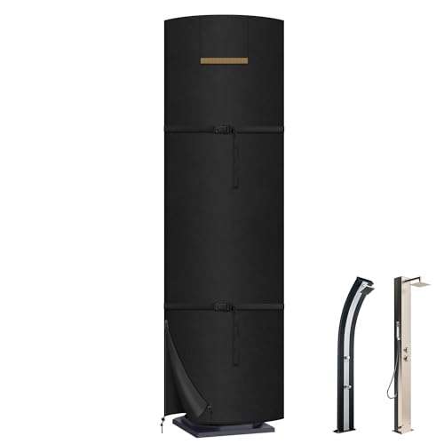 VANSHEIM Solardusche Abdeckung Winterfest Abdeckplane Dusche Garten Solarduschen Abdeckung für Gartendusche, Pooldusche Wasserdicht Abdeckhauben für Sonnenschirm Winddicht UV-Beständiges 220x67cm von VANSHEIM