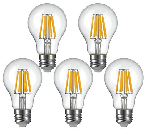 5er 8W A60 E27 dimmbar LED-Filament Retro-Lampen 800LM warmweiß 2700K, Edison Schraube GLS A19 LED Vintage transparente Glühbirne 80W Glühlampen Äquivalent 5er 8W A60 E27 dimmbar LED-Filament Retro-Lampen 800LM warmweiß 2700K, Edison Schraube GLS A19 LED Vintage transparente Glühbirne 80W Glühlampen Äquivalent von VANSUKY