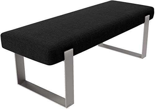 Vant Gepolstert Schlafzimmer Bett Bank - Wohnzimmer & Salon Ottomane - 158 kg Gewicht Kapazität (Weben Stahl Schwarz) von VANT