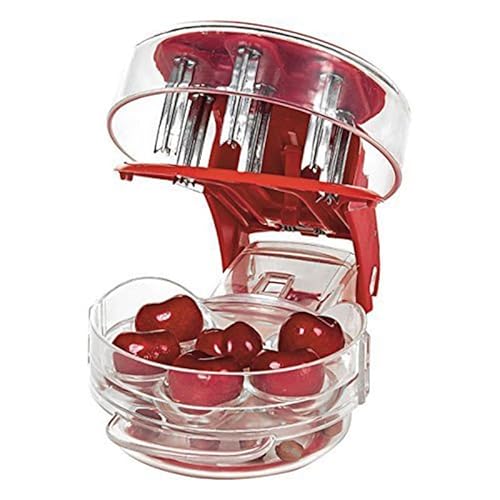 Cherry Stoner Entferner Multi Cherry Pitter Cherry Stein Samen entfernen Kern einfach mit Griff drücken 6 Kirschen Pitter rot. von JTMM