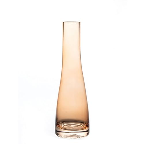 Handgefertigte Glasvase mit geblasenen Kunstknospen, transparent, grau, kleine Glasvase, Blumenvase, schwerer Boden, Einzelstiel-Blumentropfenvase für Zuhause, Hochzeitsdekoration (Orange) von VANTOBEST