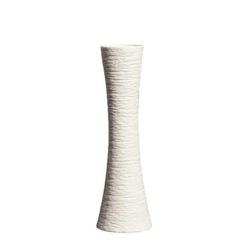 Kleine Keramik-Blumenvase, hohe konische Blume, Einzelstiel-Vase, moderne Keramik-Blumenvasen, Heimdekoration, Blumendekoration für Blumensträuße, Hochzeit und Büro (breite Öffnung, Weiß) von VANTOBEST