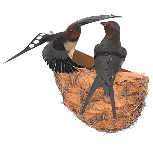 VANZACK 1 Satz Frühlings-Schwalben-Dekoration simulationsvogel Desk Decoration Vogelnest-Ornament Vogel-Statue Weihnachtsdekorationen Wohnkultur Simulation Schwalbennest Vogelnest dekor von VANZACK