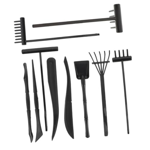 VANZACK 10 Stück Teiliges Zen Garten Werkzeug Miniatur Rechen Sandgarten Zubehör Leicht Tragbar Für DIY Sanddekoration Meditation Desktop Zen Gartenzubehör von VANZACK