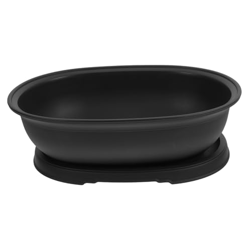 VANZACK 1satz Kunststoff-pflanzentöpfen Mittlere Ovale Blumentöpfe Mit Untersetzer Für Garten Und Balkon Leicht Und Dekorativ Für Innenräume Und Außenbereiche von VANZACK