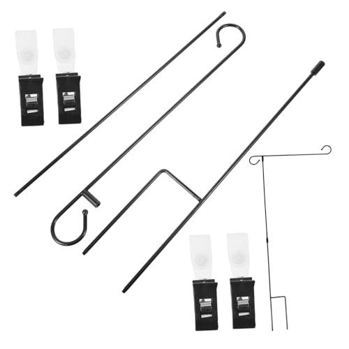 VANZACK 2 Sätze Gartenflaggenhalter Eisen Teiliges Wetterfester Fahnenmast für Gartendekoration und Robust für Fahnen und Dekorative Präsentation im Freien von VANZACK